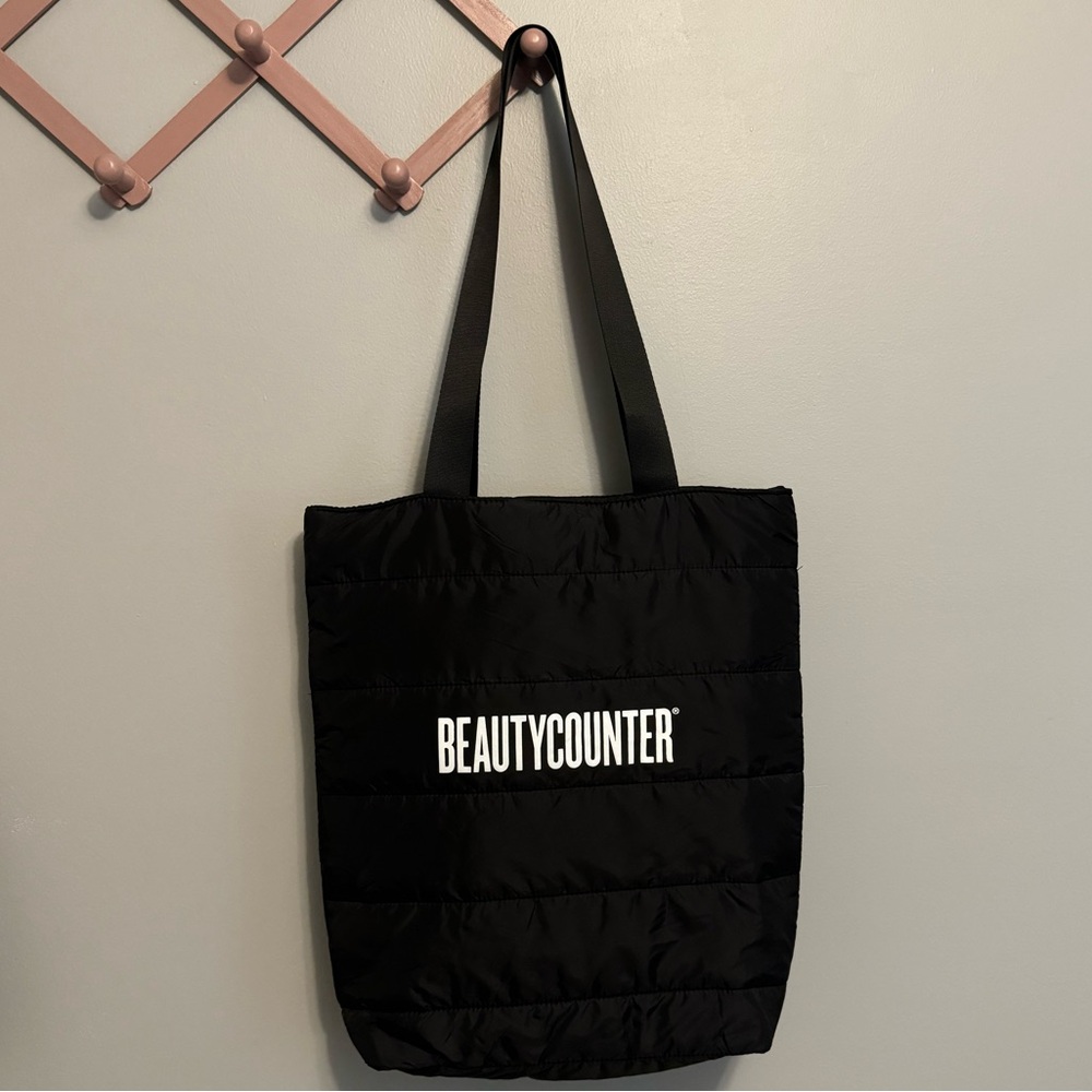 Beautycounter Black Puffer Tote